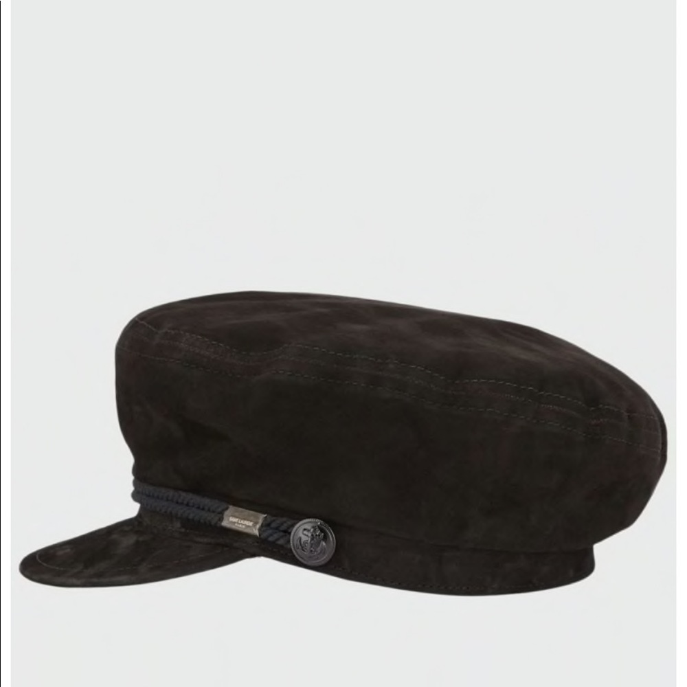 Saint Laurent Black Suede Hat